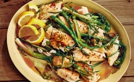 Butter-Roasted Halibut with Asparagus and Olives