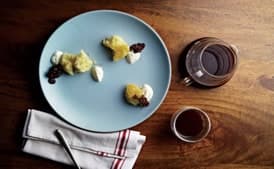 Buttermilk Cake with Sour Milk Jam and Gin-Poached cherries