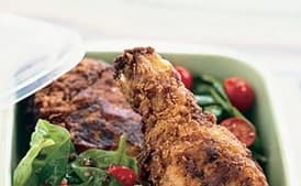 Buttermilk Fried Chicken with Spinach Tomato Salad