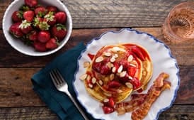 Buttermilk Pancakes with Roasted Strawberries