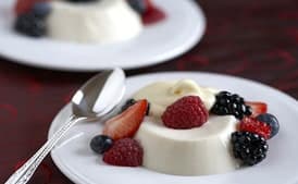 Buttermilk Panna Cotta with Berries and Vanilla Sabayon