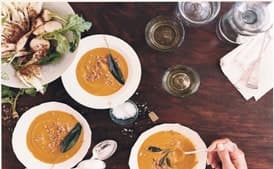 Butternut Squash and Sage Soup with Sage Breadcrumbs