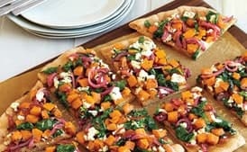 Butternut Squash, Spinach and Goat Cheese Pizza