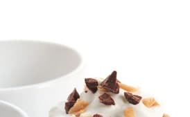 Butterscotch Puddings with Whipped Cream and Crushed English Toffee