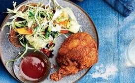 Cabbage and Carrot Slaw with Walnut-Za'atar Pesto