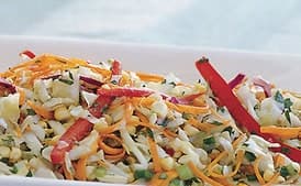 Cabbage and Corn Slaw with Cilantro and Orange Dressing