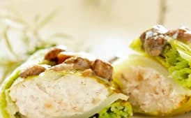 Cabbage Rolls with Meat Stuffing and Wild Mushroom Sauce