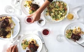 Cabernet-Braised Short Ribs with Gorgonzola Polenta and Mixed-Herb Gremolata