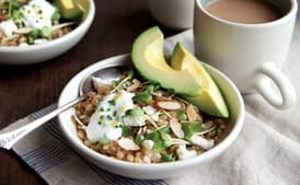 California Barley Bowl with Lemony Yogurt Sauce