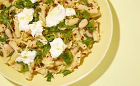 Campanelle with White Beans, Lemon, and Burrata