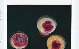 Cantaloupe Aqua Fresca with Beet Swirl