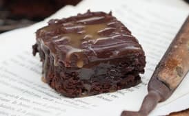 Caramel-Layered Dark Chocolate Brownies