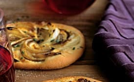 Caramelized-Onion Flatbreads with Crème Fraîche