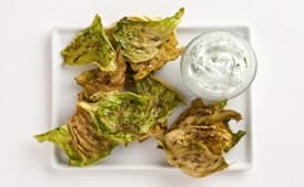 Caraway Cabbage Chips with Dill Yogurt
