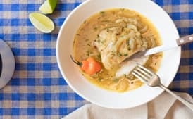 Caribbean Smothered Chicken With Coconut, Lime, and Chiles