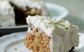Carrot Cake with Lime and Mascarpone Topping