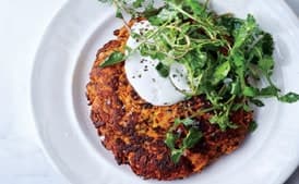 Carrot Pancakes with Salted Yogurt