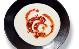 Cauliflower-Cashew Soup with Crispy Buckwheat
