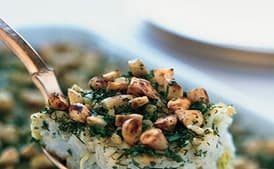 Cauliflower-Leek Kugel with Almond-Herb Crust