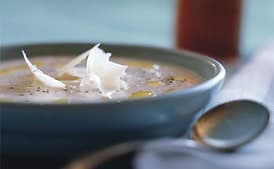 Cauliflower Soup with Pecorino Romano and Truffle Oil