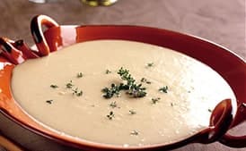 Celery Root Bisque with Thyme Croutons