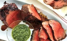 Char-Grilled Beef Tenderloin with Three-Herb Chimichurri
