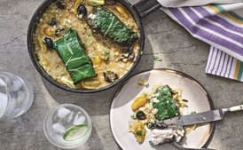 Chard-Wrapped Fish with Lemon and Olive