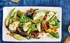 Charred Peppers With Lemon Ricotta and Cucumbers
