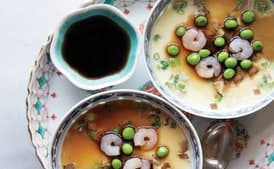 Chawan Mushi with Shrimp and Spring Peas