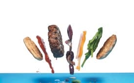 Cheddar Burgers with Balsamic Onions and Chipotle Ketchup