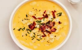 Cheddar Potato Soup with Bacon
