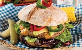 Cheddar-Stuffed Turkey Burgers