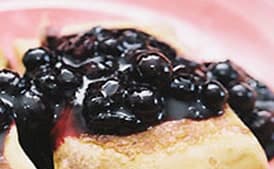 Cheese Blintzes with Blueberry Sauce