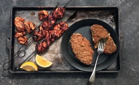 Cheese-Stuffed Potatoes with Yogurt-Spice Paste and Sesame Seed Crust