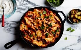 Cheesy Chicken Enchilada Skillet