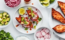 Cheesy Loaded Sweet Potatoes