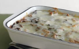 Cheesy Polenta Lasagne with Mushrooms and Seitan