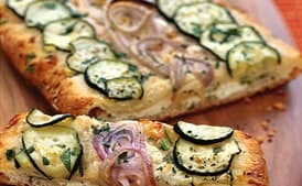 Cheesy Zucchini and Red Onion Flatbread