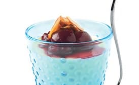 Cherry-Topped Almond Panna Cotta