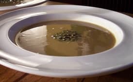 Chestnut and Sherry Soup with Truffle Garnish