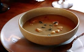 Chestnut Soup with Sourdough Sage Croutons
