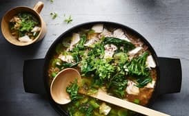 Chicken and Spelt Soup with Greens