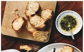 Chicken and White Bean Soup with Herb Swirl