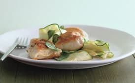Chicken Breasts with Zucchini Pappardelle