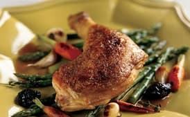 Chicken in Riesling with Prunes and Cabbage