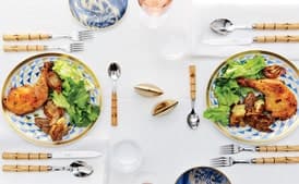 Chicken-Leg Confit With Potatoes and Escarole