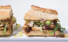 Chicken Sandwiches with Chiles, Cheese and Romaine Slaw