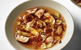 Chicken Soup with Charred Cabbage