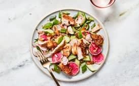 Chicken Thighs with Crunchy Summer Veg