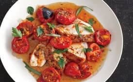 Chicken with Herb-Roasted Tomatoes and Pan Sauce